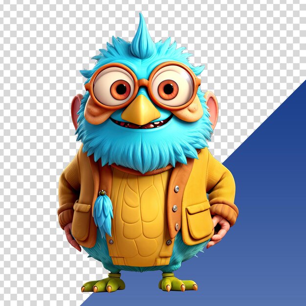 PSD a cartoon character with glasses and a pair of glasses