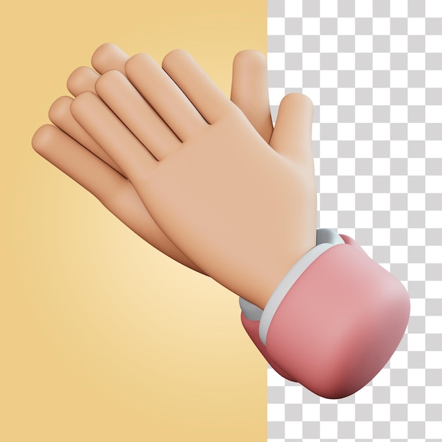 A cartoon hand with a pink hand on a yellow background