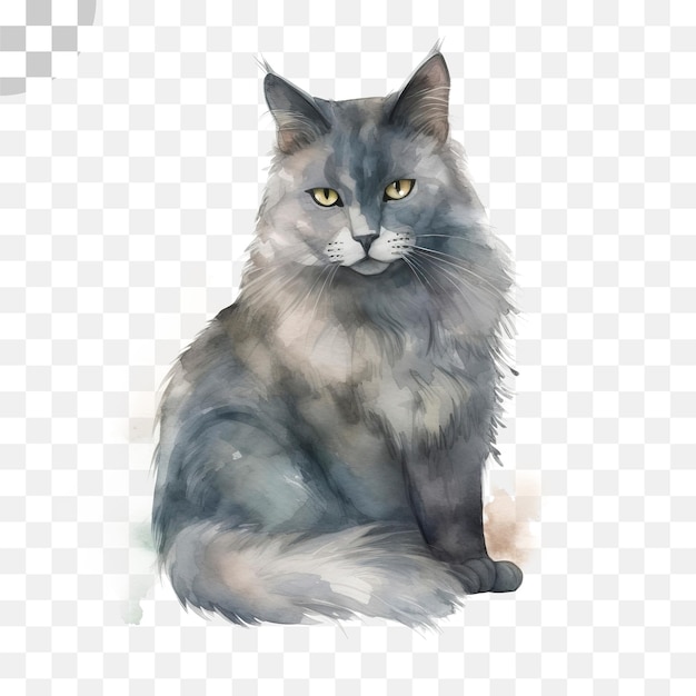 PSD 黄色い目の猫が黒い背景に座っている、hd png ダウンロード