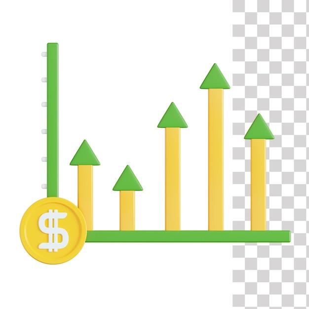 PSD Диаграмма со знаком доллара и желтой стрелкой, указывающей вниз.