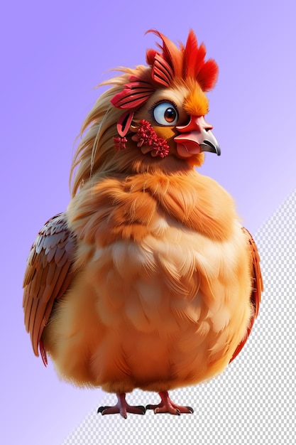 PSD Курица с красным гребнем и красной головой