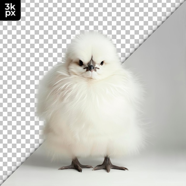 PSD Курица с белым лицом и черным фоном с х-х-х-x внизу