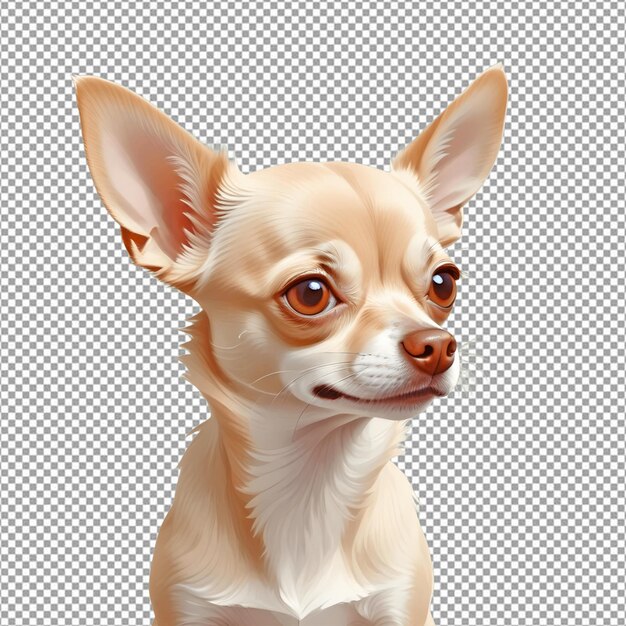 A Chihuahua with a curious expression and soft light colored coat
