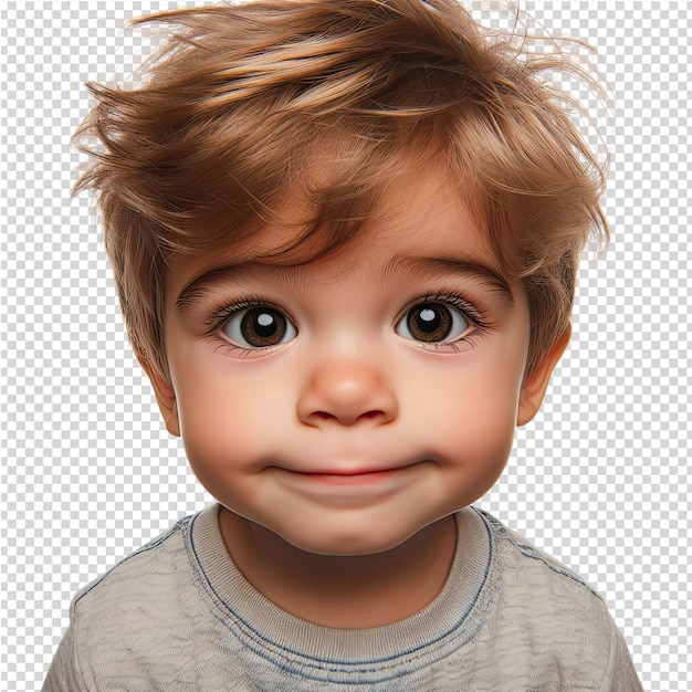 PSD 이 단어를 말하는 얼굴의 그림과 함께 어린이의 얼굴