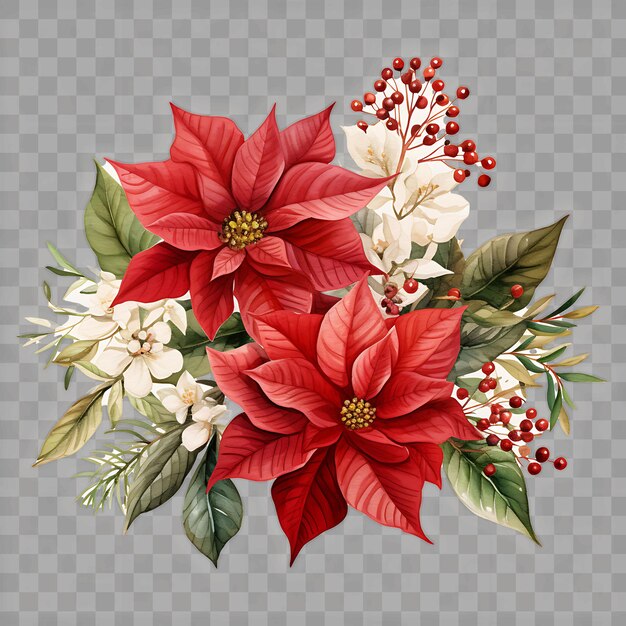 PSD クリスマスの花束 ポインセッティア