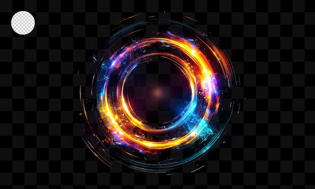 A circle with a glowing circle on a transparent background.
