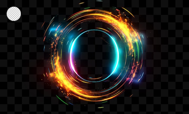 A circle with a glowing light on it.