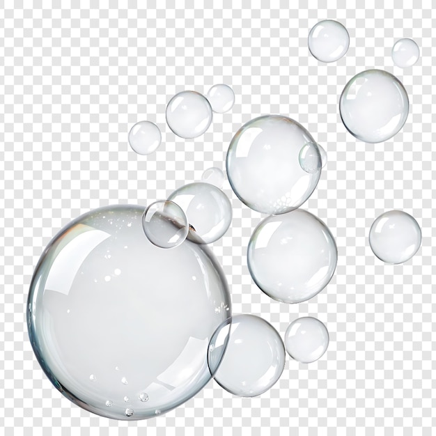 a clear bubble of soap bubbles is shown on a transparent background
