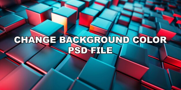 PSD 青と赤の立方体パターンのストック背景のクローズアップ