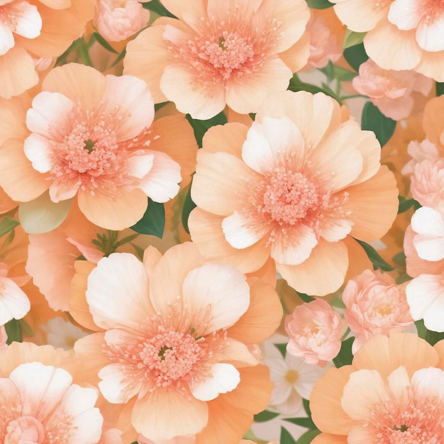 PSD 핑크와 오렌지색 꽃 패턴의 클로즈업