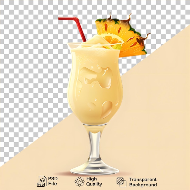 PSD a cocktail cup with pineapple isolated on transparent background