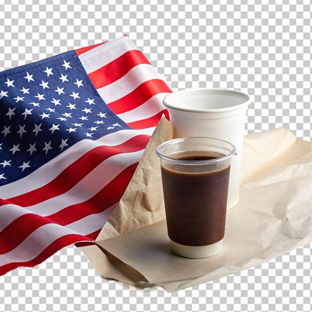 PSD 미국 발로 디자인 된 커피 종이 컵