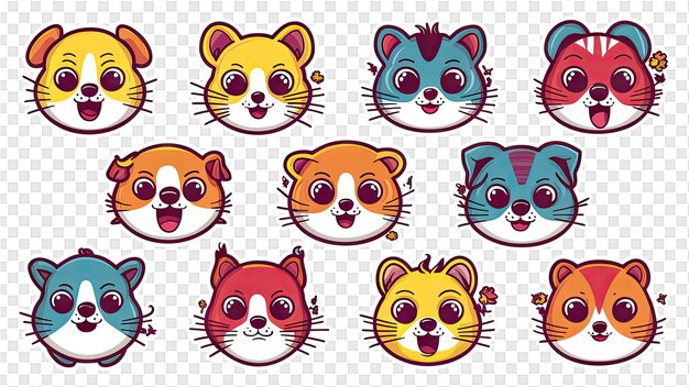 PSD a collection of cute animals for kids