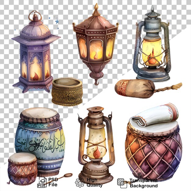 PSD a collection of lamps that is on a transparent background with png file