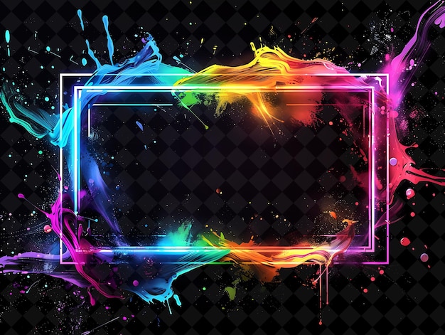 a colorful abstract background with a frame and colorful lines