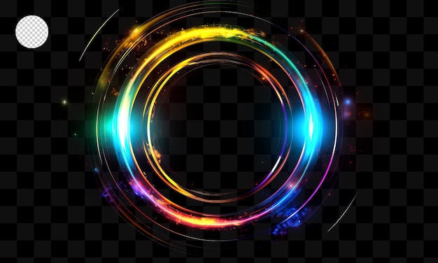 A colorful circle with a light effect on a transparent background.