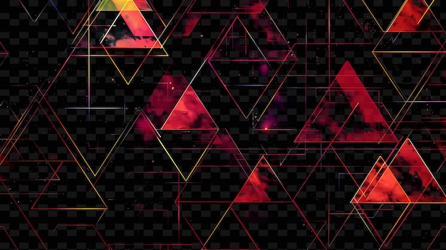 PSD 赤と紫の背景の三角形のカラフルなイラスト