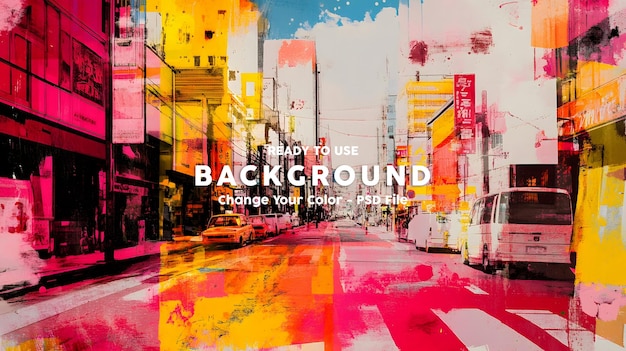 a colorful painting of a city street with a red sign that says  do you want to do it
