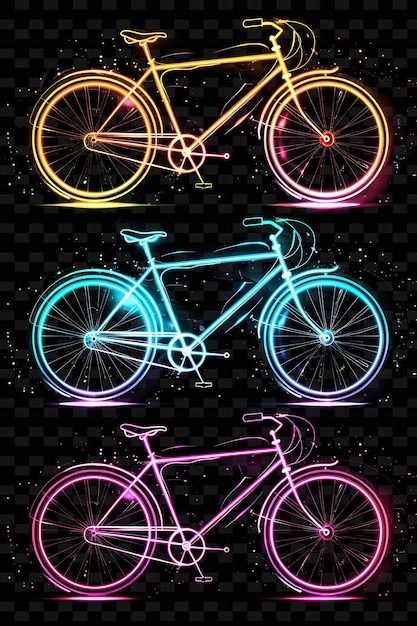 PSD Красочный рисунок велосипедов и слова 