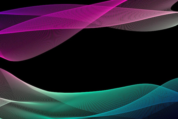 a colorful series of wave lines with a black background
