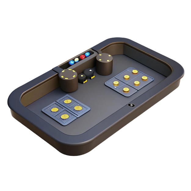 a computer keyboard with a yellow button and the word game on it