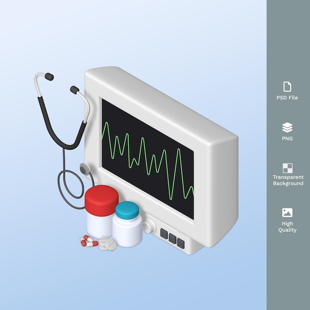 PSD コンピューターモニターの心電図と医療関連のもの