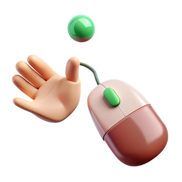 a computer mouse with a green button and a green button on it