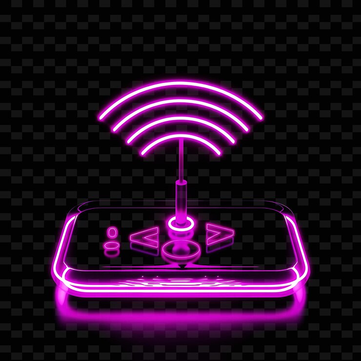 PSD a computer mouse with a pink light on it
