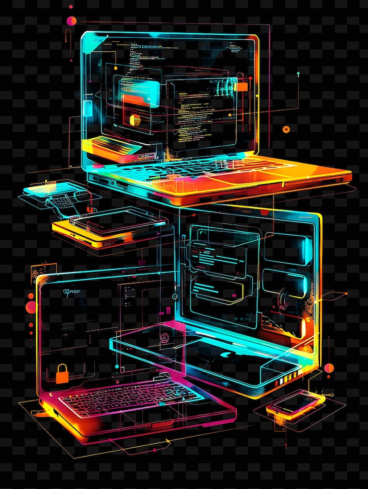PSD a computer with the word phone on the bottom