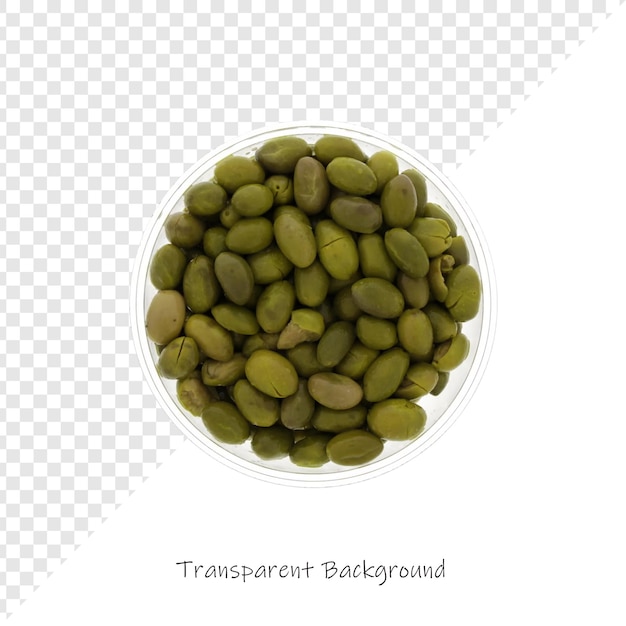 a container of green beans with a white background with the words quot transparus quot on the bottom