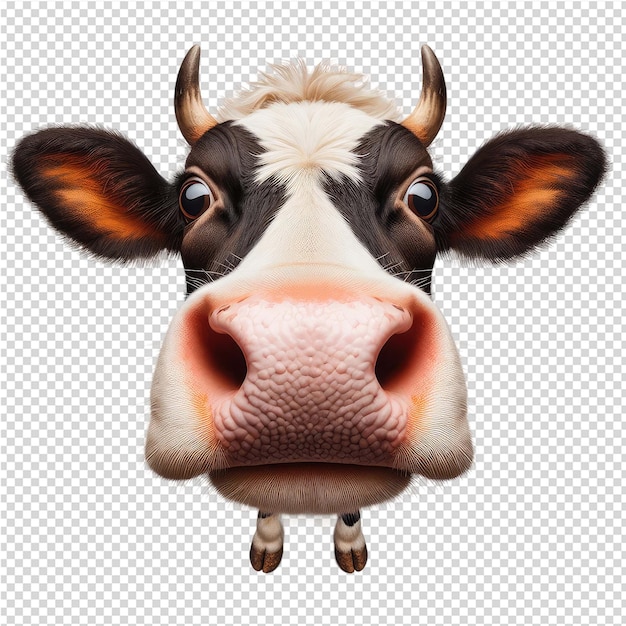 PSD ピンクの鼻と黒の鼻を持つ牛