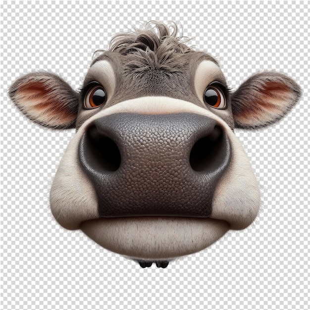 PSD 얼굴에 소가 있는 소의 머리