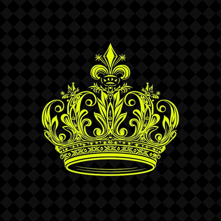 PSD a crown with a gold crown on a black background