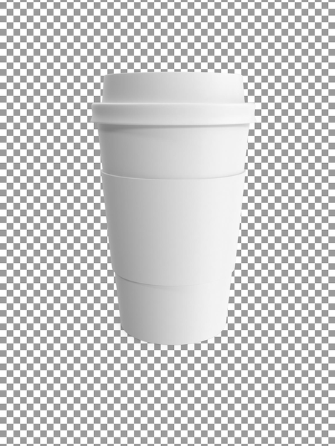 A cup of coffee with a cap on transparent background