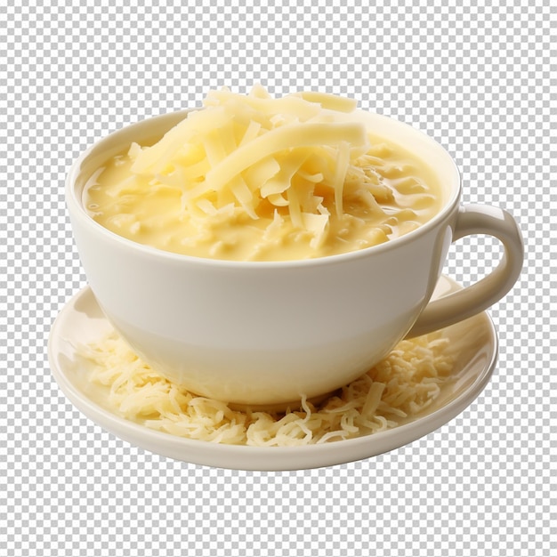 PSD a cup of grated cheese isolated on transparent background