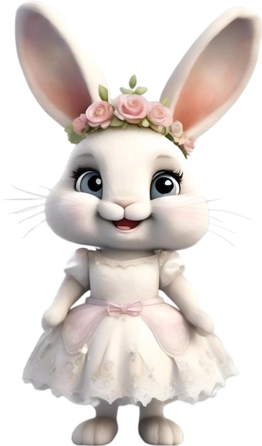 PSD Милая кроличья невеста из мультфильмов