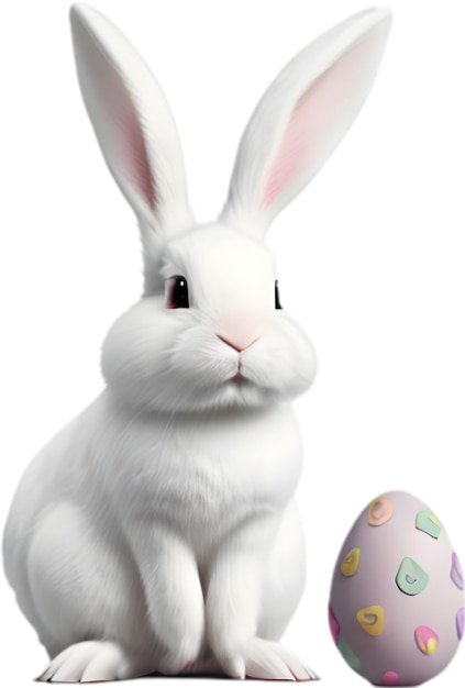 PSD a cute easter bunny with egg clipart