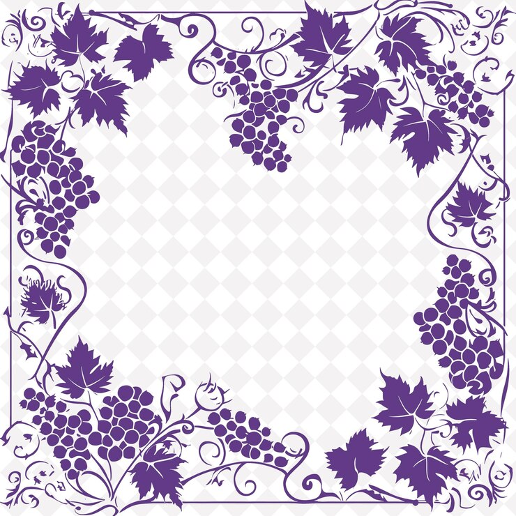 PSD a decorative frame with grapes and a place for text