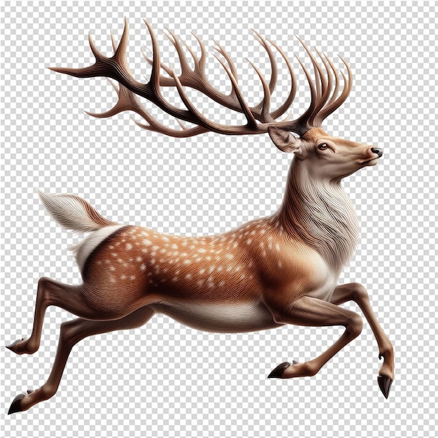 PSD a deer with antlers is shown on a white background