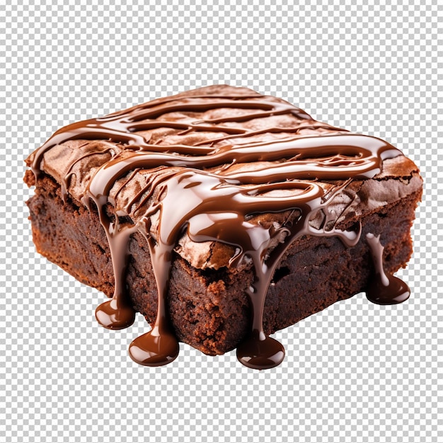 PSD a delicious chocolate brownie isolated on transparent background