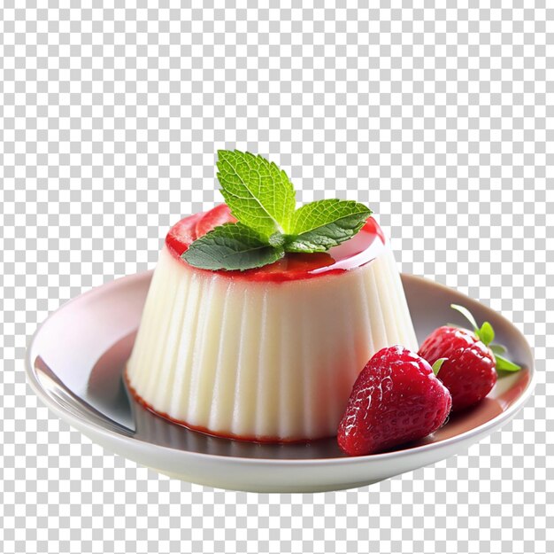 PSD a dessert with raspberries blueberries on transparent background