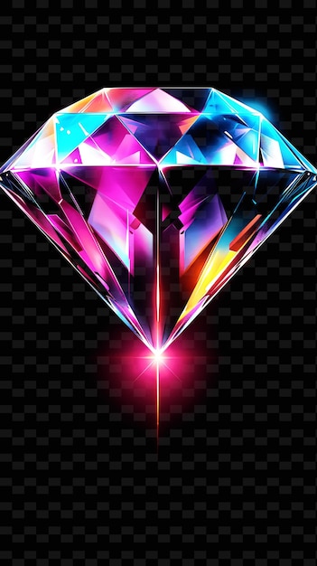 PSD 검은색 배경 에 밝은 색 을 가진 다이아몬드