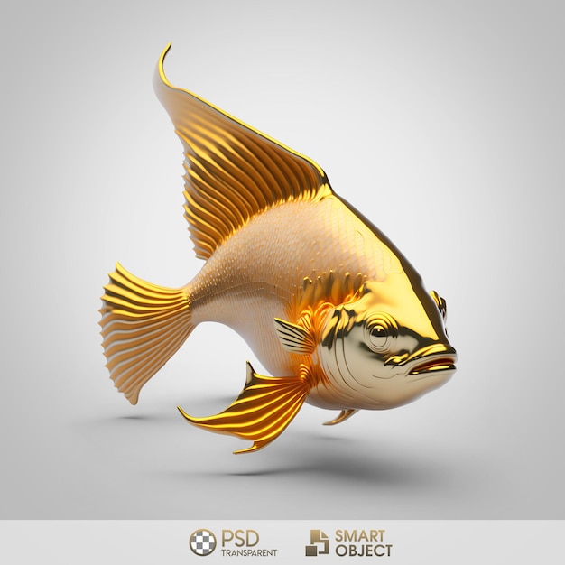 PSD Цифровая картина рыбы со словами «умный объект» на ней