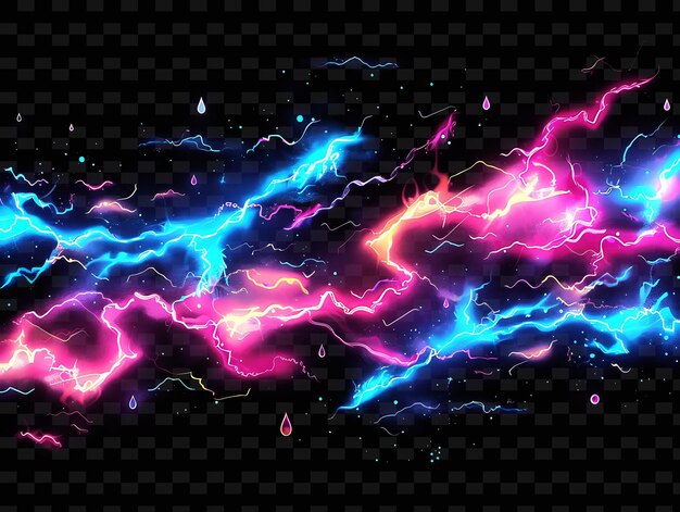 PSD 紫と青のネオンのデジタル絵画