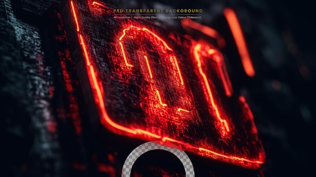 A digital render of neon illuminated lines around an illuminated