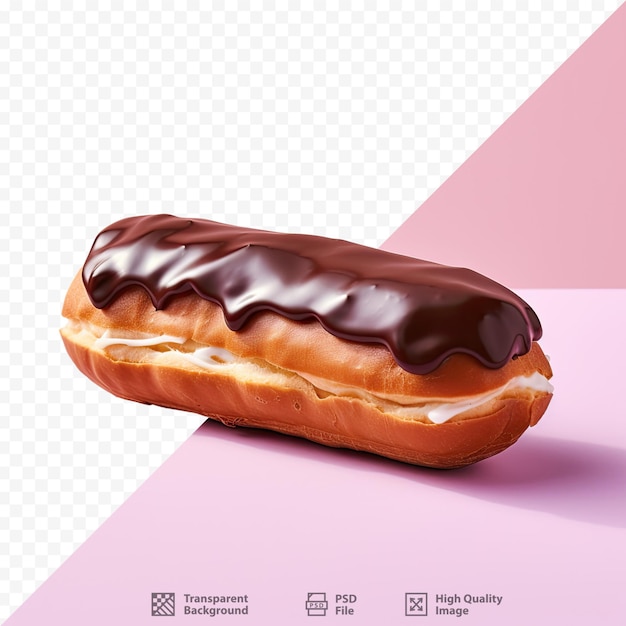 PSD Пончик с шоколадной глазурой и розовым фоном
