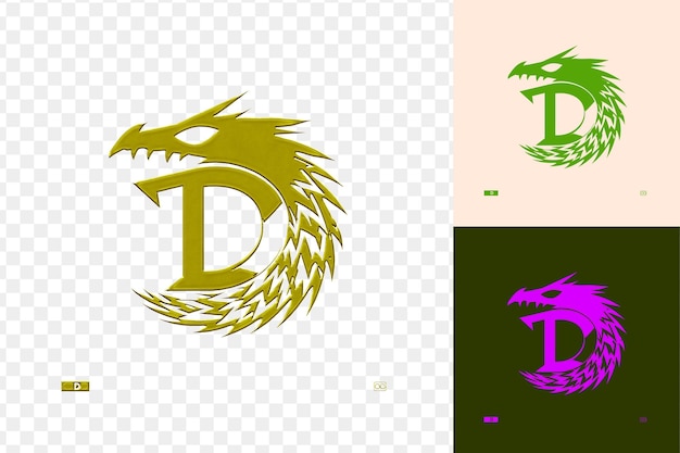 PSD Логотип дракона со словом 