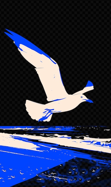 PSD 파란 줄무가 있는 새의 그림
