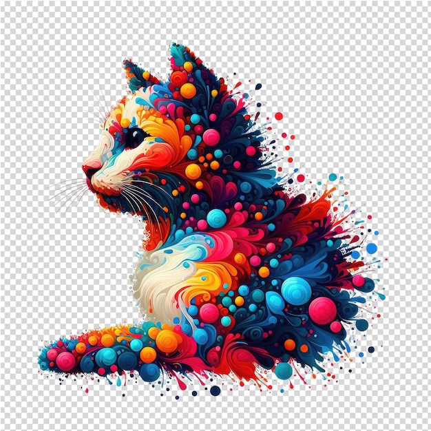 PSD 色っぽい点と色っぽい顔の猫の絵