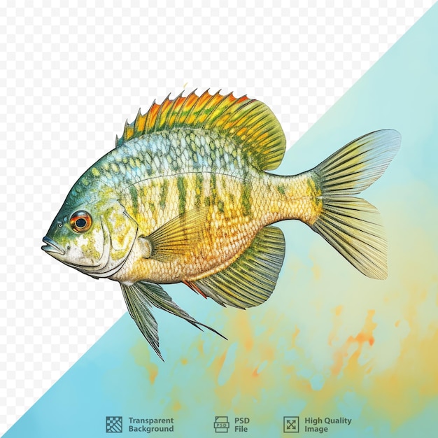 PSD 「日」という文字が描かれた魚の絵